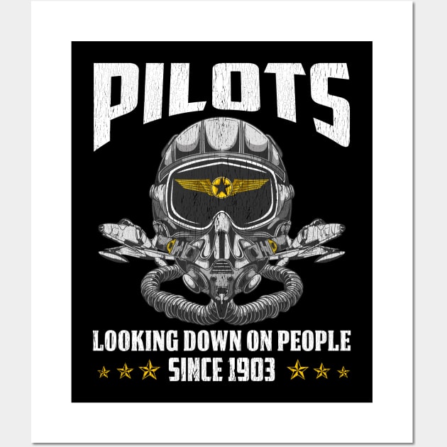 Funny Pilots Looking Down On People Since 1903 Pun Wall Art by theperfectpresents